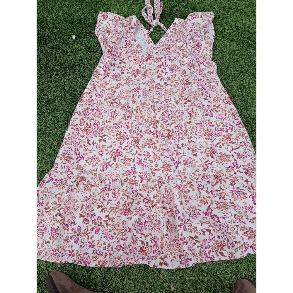 Isabel Maternity By Ingrid & Isabel Dress Womens Medium M Linen Floral Sundress